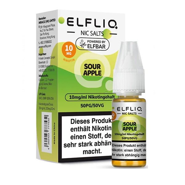 ELFLIQ - 10ml - (10mg Nikotin) - Sour Apple