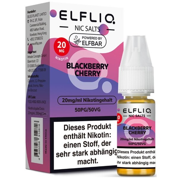 ELFLIQ - 10ml - (20mg Nikotin) - Blackberry Cherry