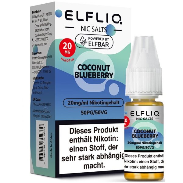 ELFLIQ - 10ml - (20mg Nikotin) - Coconut Blueberry